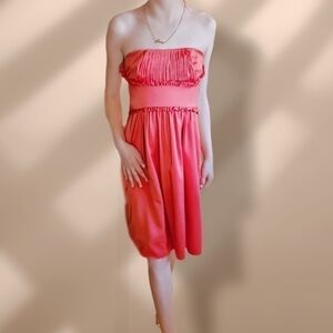 Sz 6 BCBG Maxazira strapless watermelon pink dress